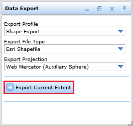 Data export the current extent