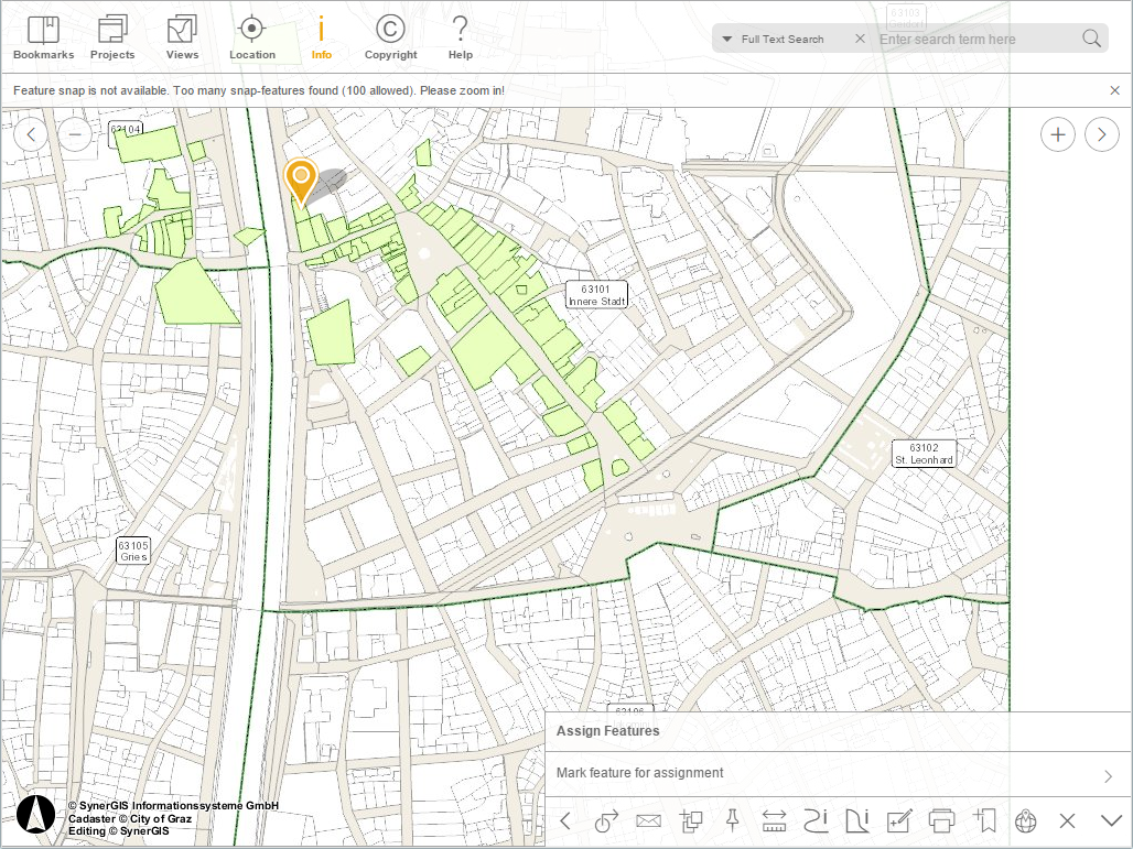 Selecting an object of the target layer and mark it for assignment Selecting an object of the target layer and mark it for assignment
