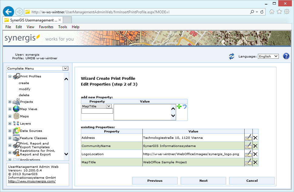 Create print profile - step 2 Create print profile - step 2