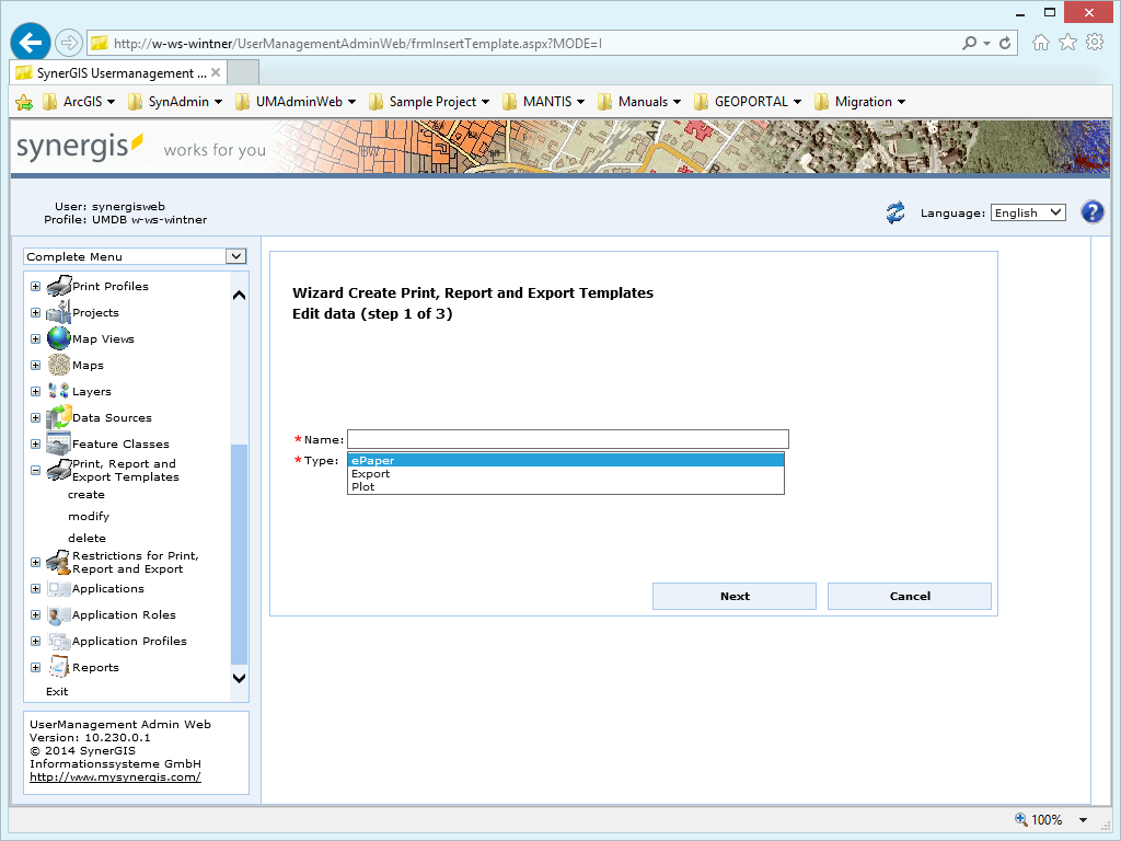 Create print, report and export templates - step 1