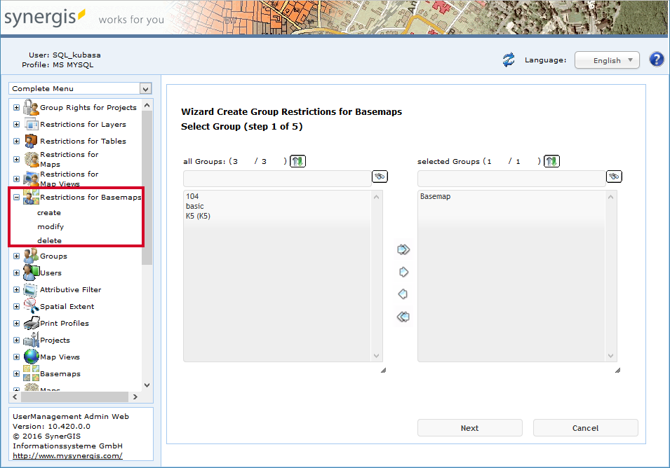 Create restrictions for basemaps - step 1