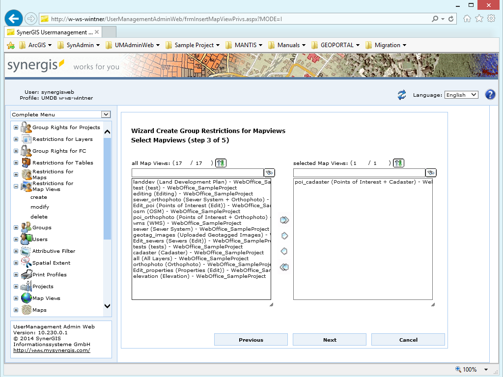 Create restrictions for map views - step 3 Create restrictions for map views - step 3