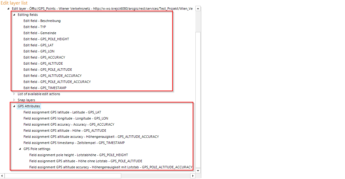Configuration of GPS attributes Configuration of GPS attributes