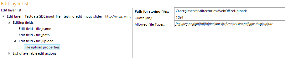 File upload properties configuration