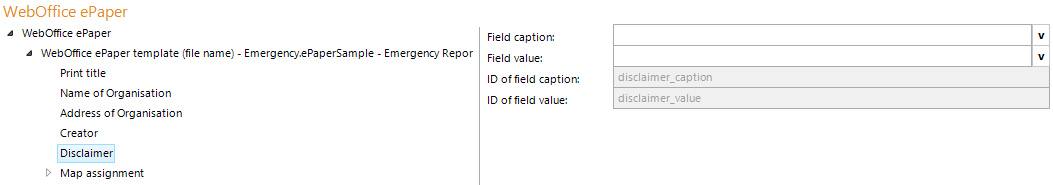 Disclaimer configuration