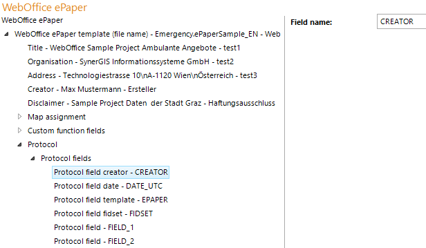 Protocol field configuration