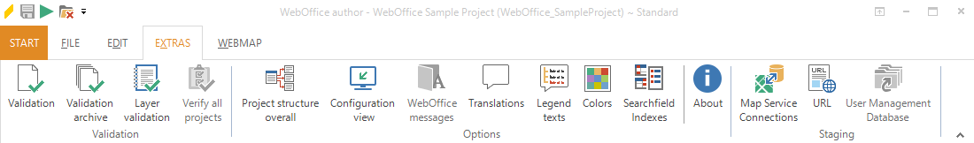 WebOffice author extras menu