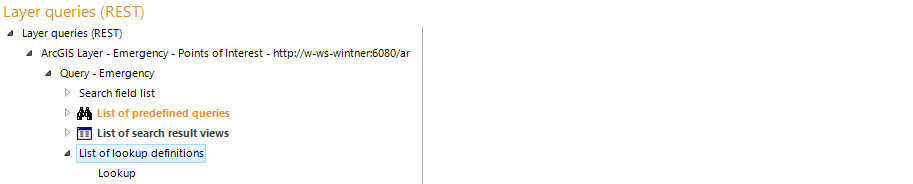 List of lookup definitions configuration - Layer query (same for table query) List of lookup definitions configuration - Layer query (same for table query)