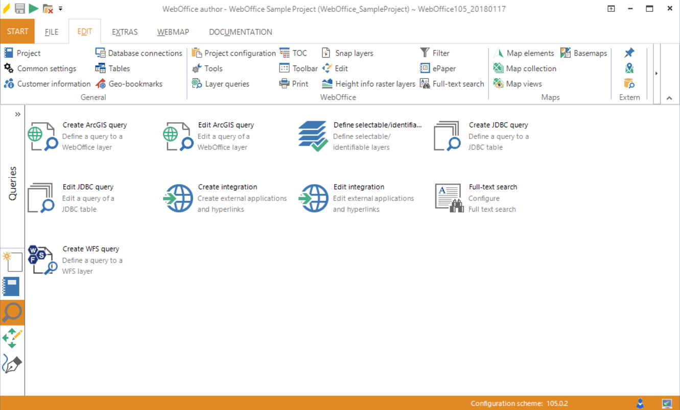 WebOffice author stack menu Queries
