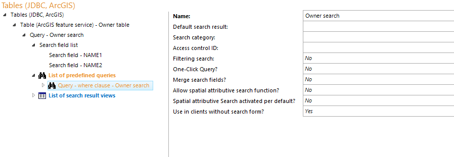 List of predefined queries