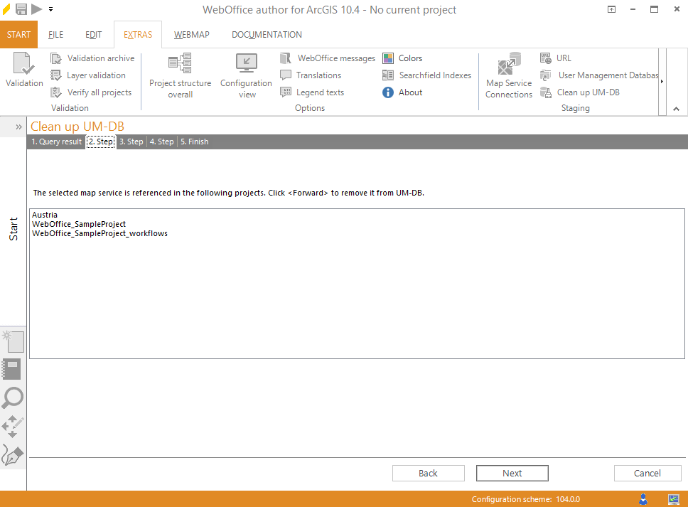 List of all projects which include the selected map service List of all projects which include the selected map service