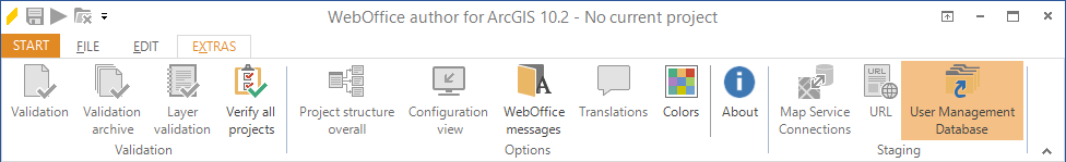User management database in WebOffice author