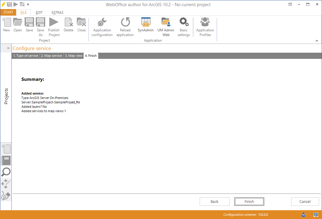 Wizard "Add service" - finish the wizard