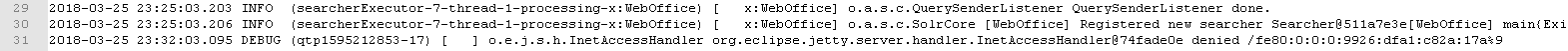 Reference to a prevented connection attempt (example): ... denied /fe80:0:0:0:0:9926:dfa1:c82a:17a%9 Reference to a prevented connection attempt (example): ... denied /fe80:0:0:0:0:9926:dfa1:c82a:17a%9