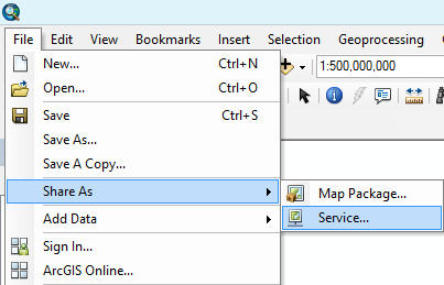 Share as service in ArcMap