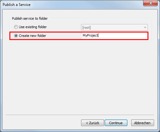 Create new folder "MyProject" Create new folder "MyProject"