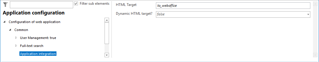 Application integration configuration Application integration configuration