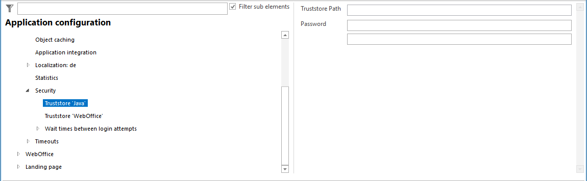 Truststore 'Java' configuration