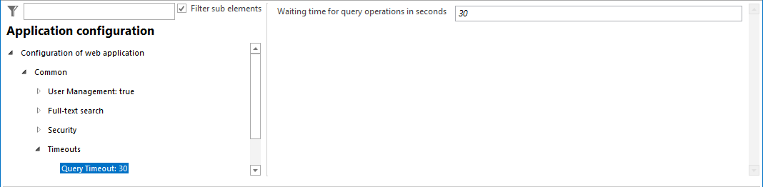 Query timeout configuration