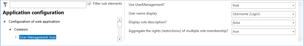 Configuration of User Management