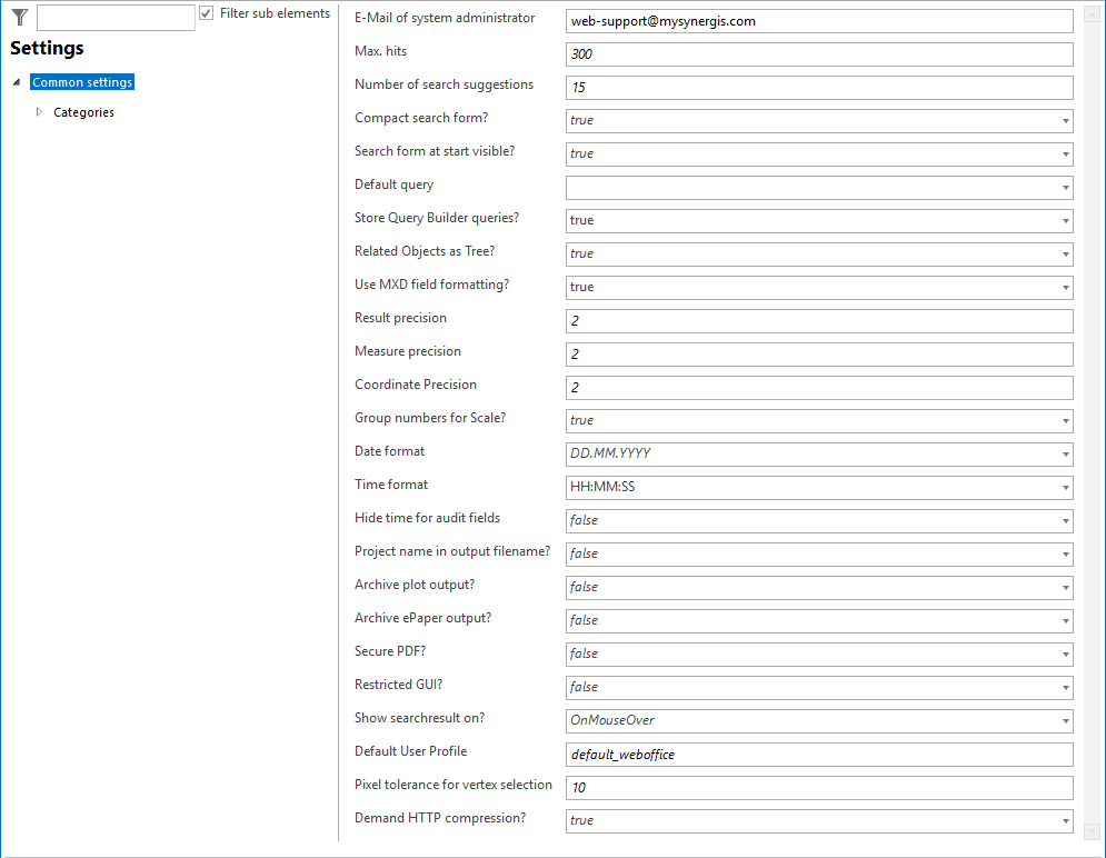 Defaults configuration