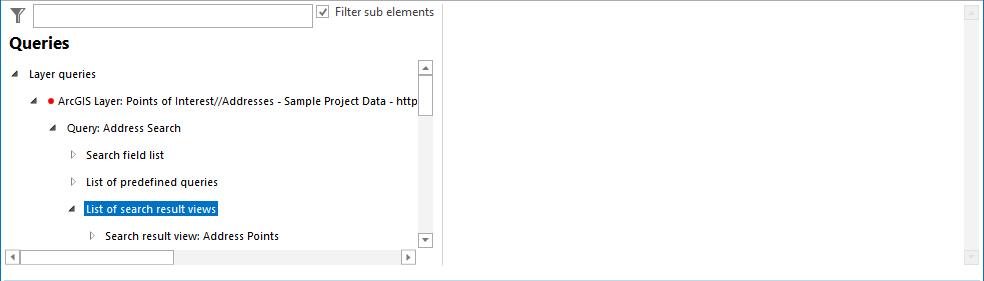 List of search result views configuration List of search result views configuration