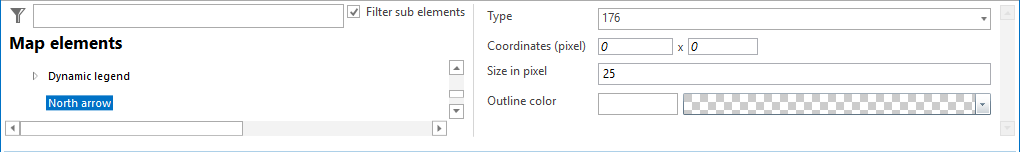 North arrow configuration