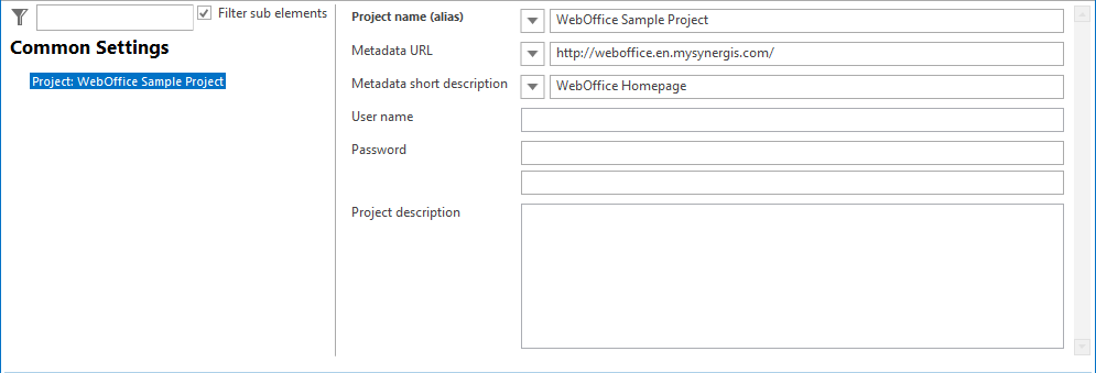 Project configuration