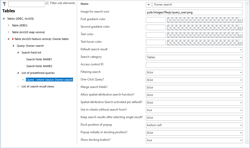 List of predefined queries