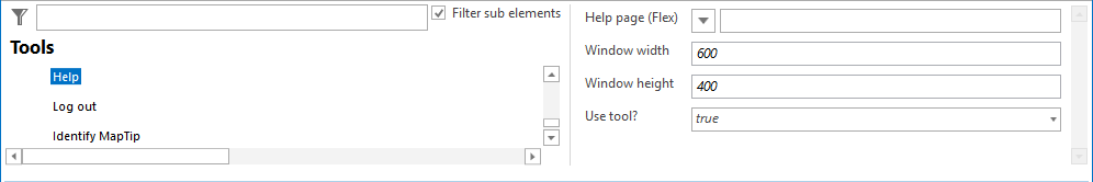 Help tool configuration
