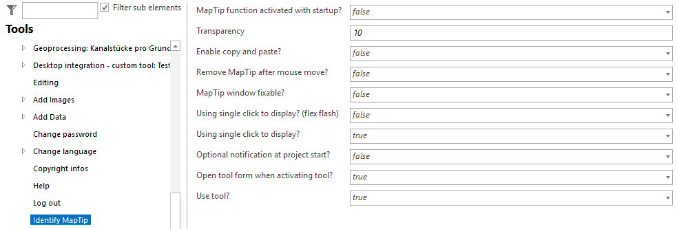 Identify MapTip tool configuration