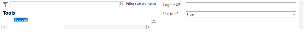 Log out tool configuration