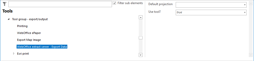 WebOffice extract server - extract data tool configuration