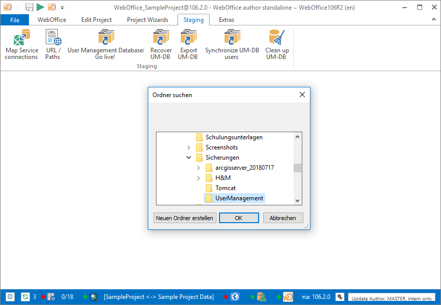 Choose the location to save the backup UMDB file