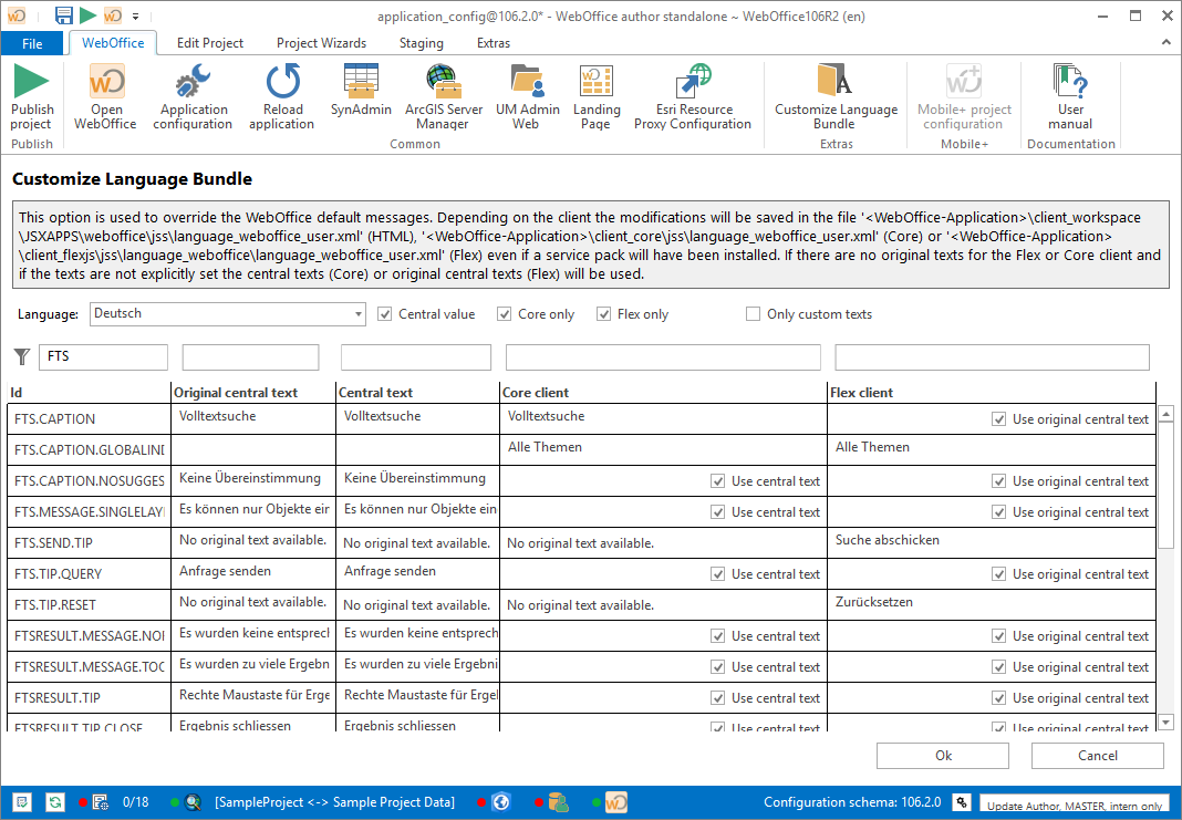 Filtering in the Language Bundle Dialog Box Filtering in the Language Bundle Dialog Box