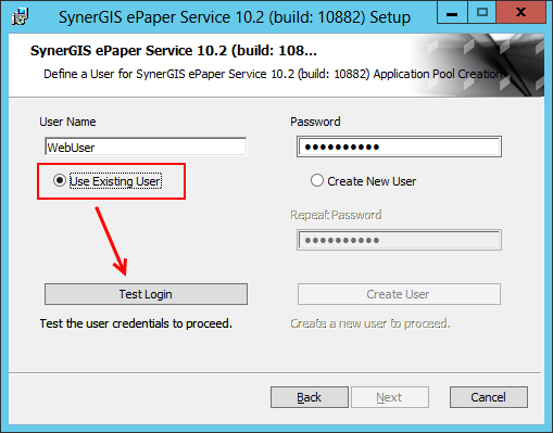 Use exisiting user for application pool Use exisiting user for application pool