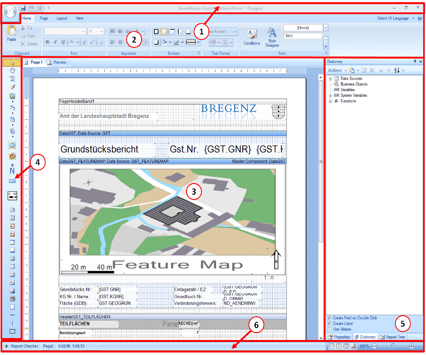 GeoOffice ePaper designer - User Interface