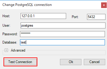 Connection settings including password Connection settings including password