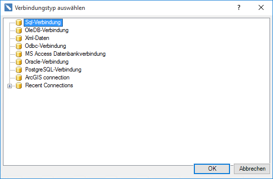 Verbindungstyp auswählen