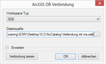 ArcGIS Workspace Typ SDE