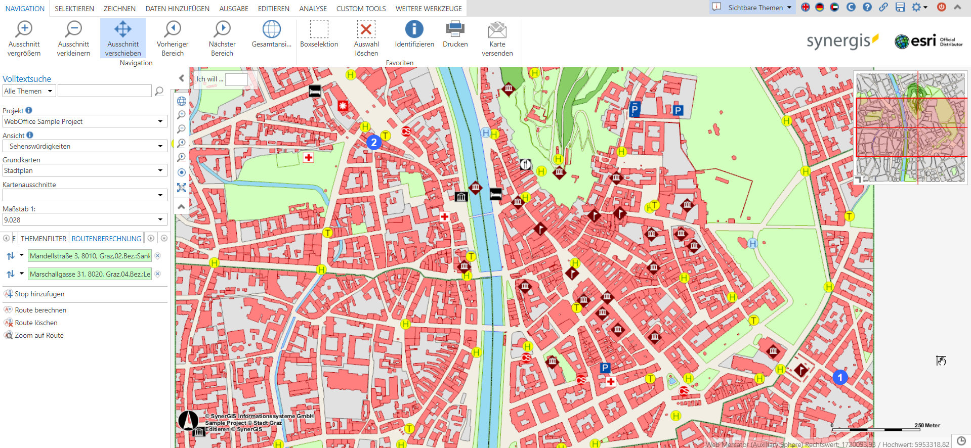Anzeige der Routingstops in der WebOffice 10.7 SP1 Core Client Applikation