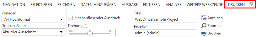 Darstellung von dynamischen Registerkarten im WebOffice core Client