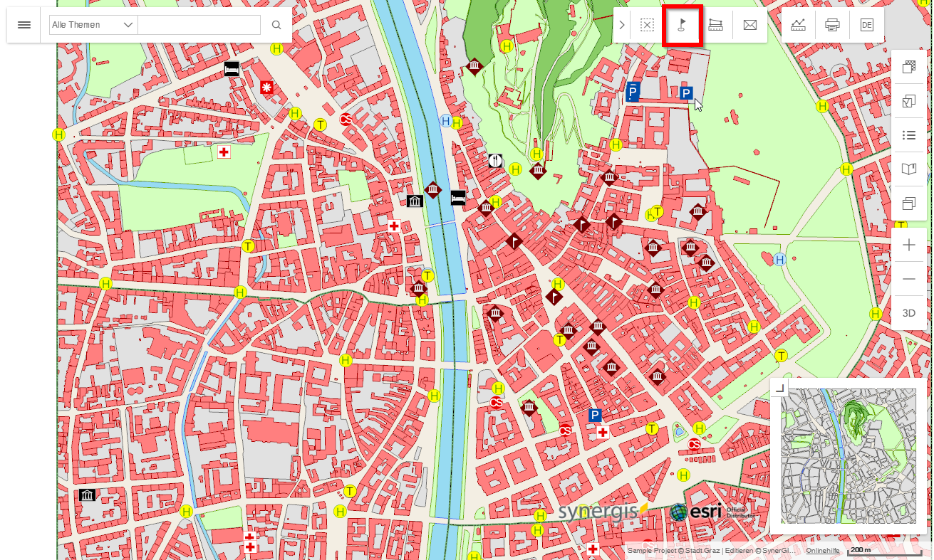 Werkzeug Symbol platzieren im WebOffice flex Client