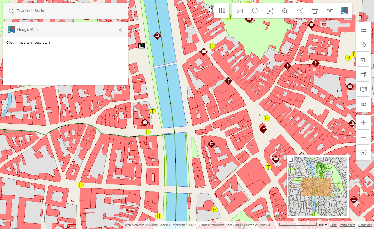 Beispiel eines einfachen Custom Tools im WebOffice flex Client: Auswählen von Start- und Endpunkt in der WebOffice Karte Beispiel eines einfachen Custom Tools im WebOffice flex Client: Auswählen von Start- und Endpunkt in der WebOffice Karte