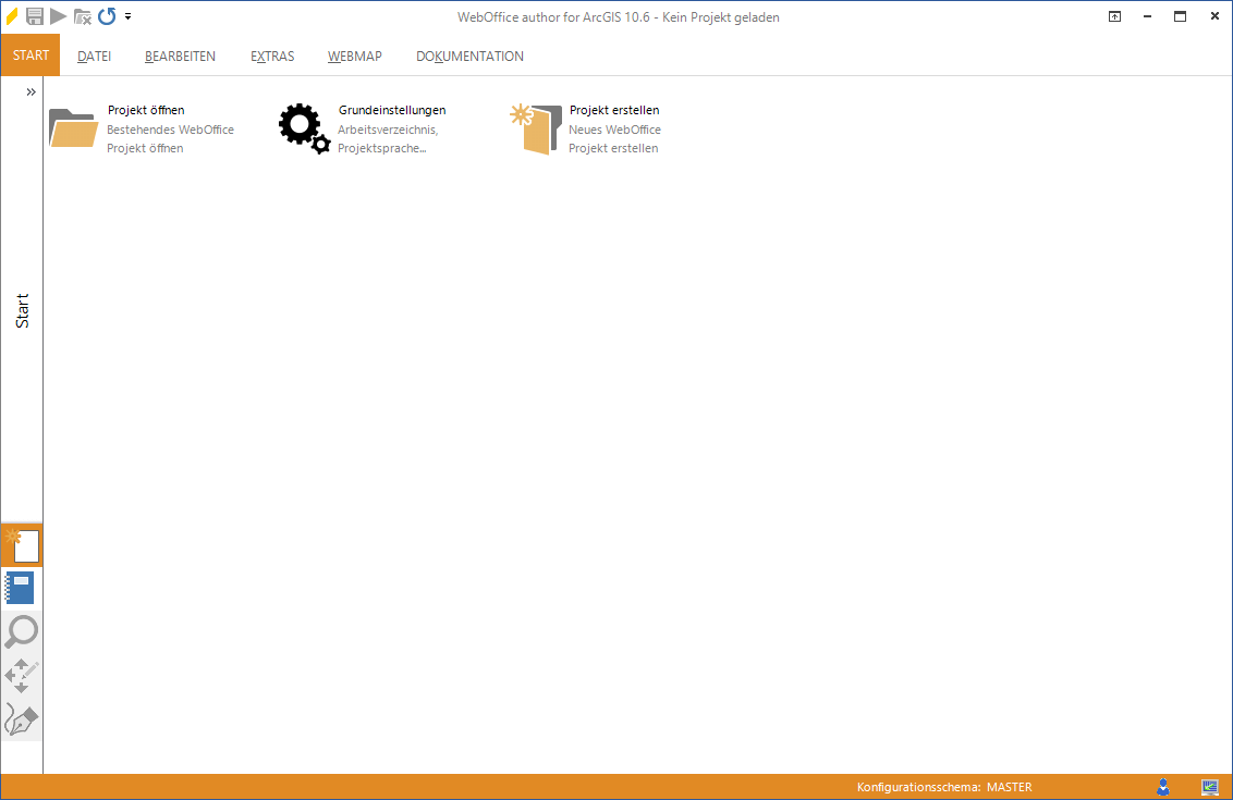 Öffnen der Grundeinstellungen im WebOffice author