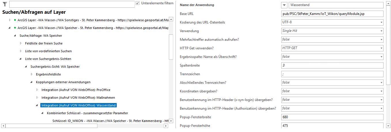 Konfiguration einer Integration (Aufruf VON WebOffice) zur Abfrage von Informationen eines IoT Sensors Konfiguration einer Integration (Aufruf VON WebOffice) zur Abfrage von Informationen eines IoT Sensors