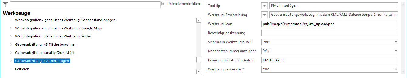 Konfiguration Geoverarbeitung