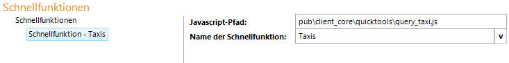 Konfiguration der neuen JS Datei als Schnellfunktion