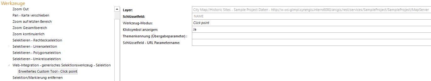 Konfiguration eines Erweiterten Custom Tool