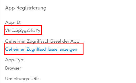 Anzeigen von Informationen zur App-Registrierung